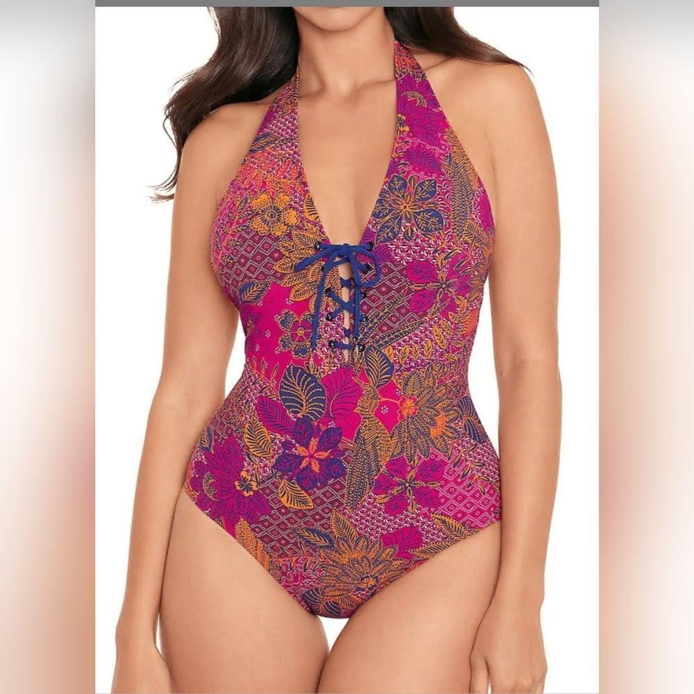Skinny Dippers Tangerang Sirena One Piece Swimsuit NWT size Large pink/purple
